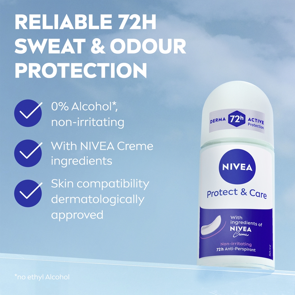 Роликовый антиперспирант Protect & Care для женщин Nivea, 50 мл — фото 2