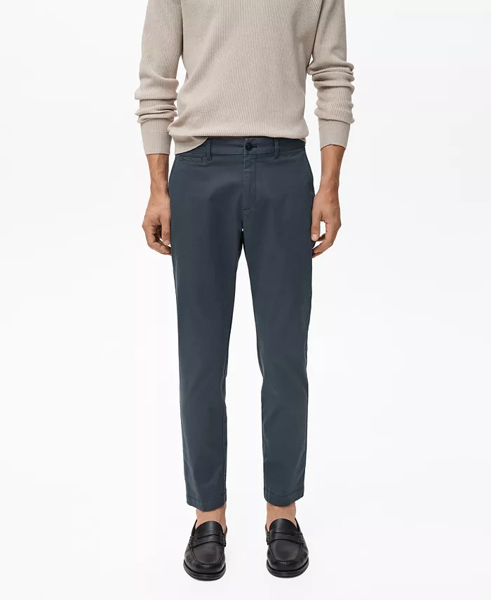 

Мужские укороченные зауженные брюки чино Prato Mango, синий