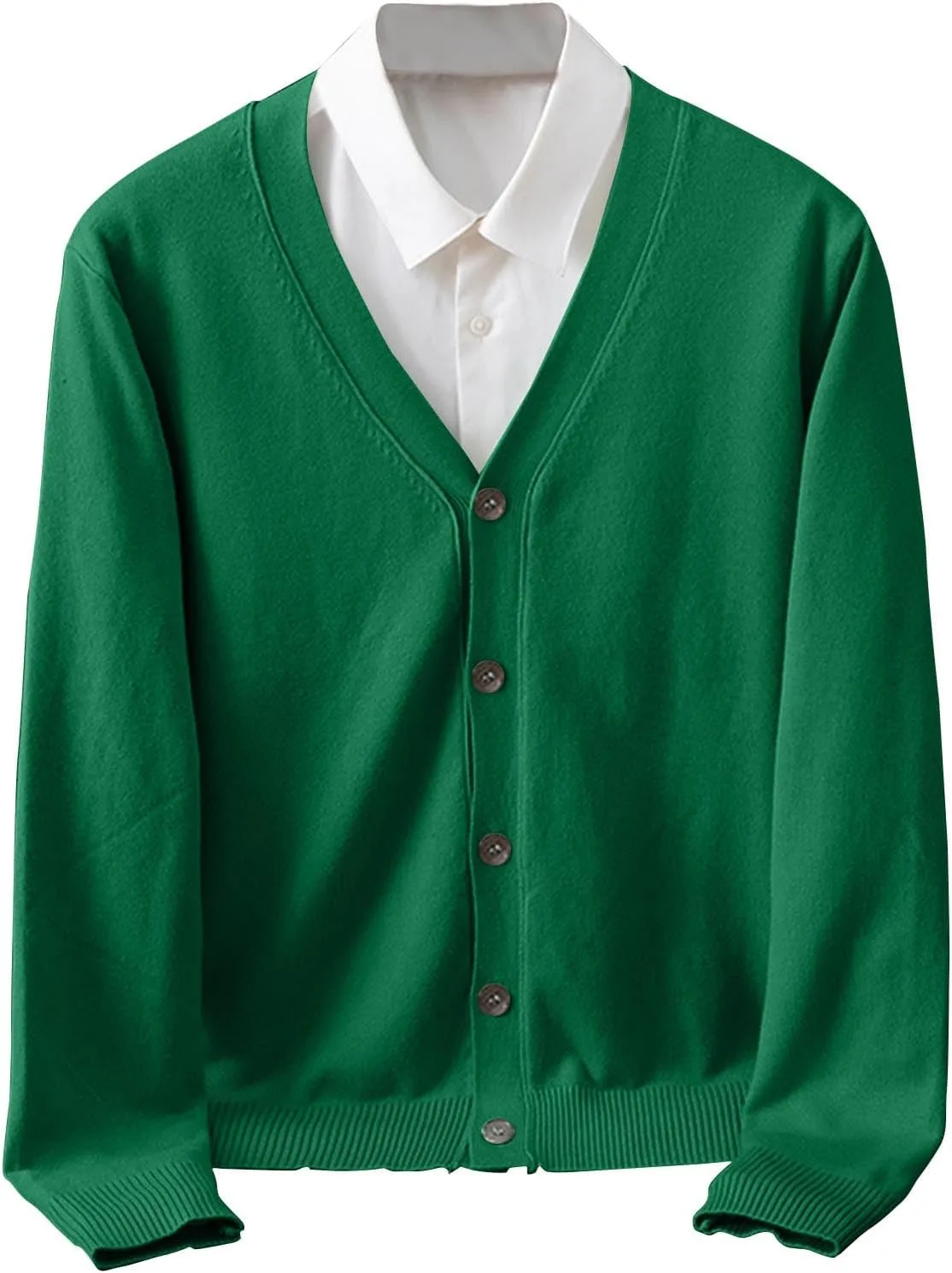 

Мужской кардиган Dgoopd V-образным вырезом на пуговицах, длинный рукав, облегающий, легкий