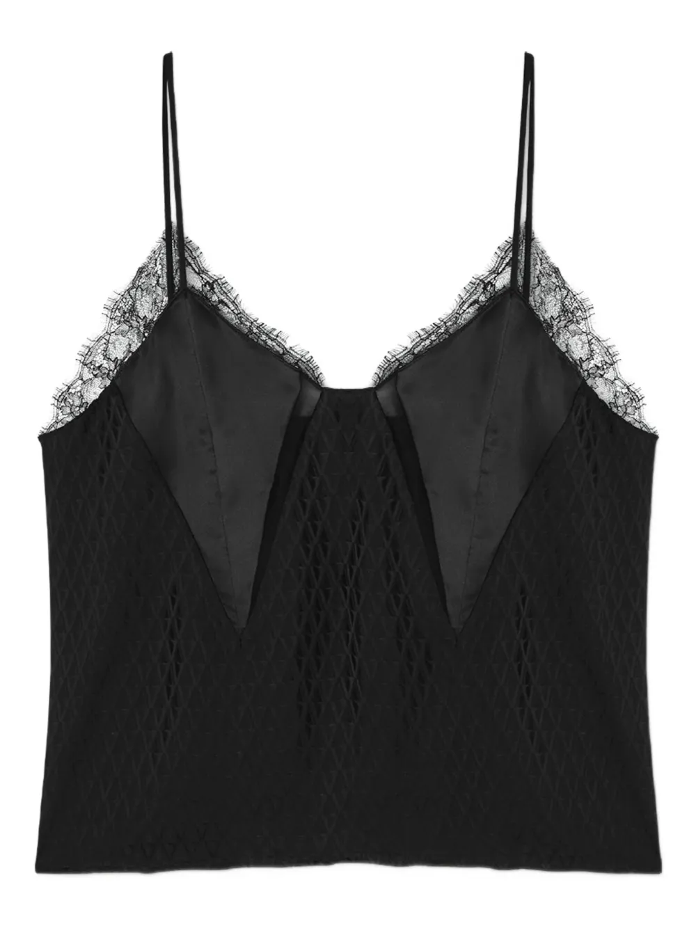 

Топ Lace-trimmed satin camisole VERSACE, черный