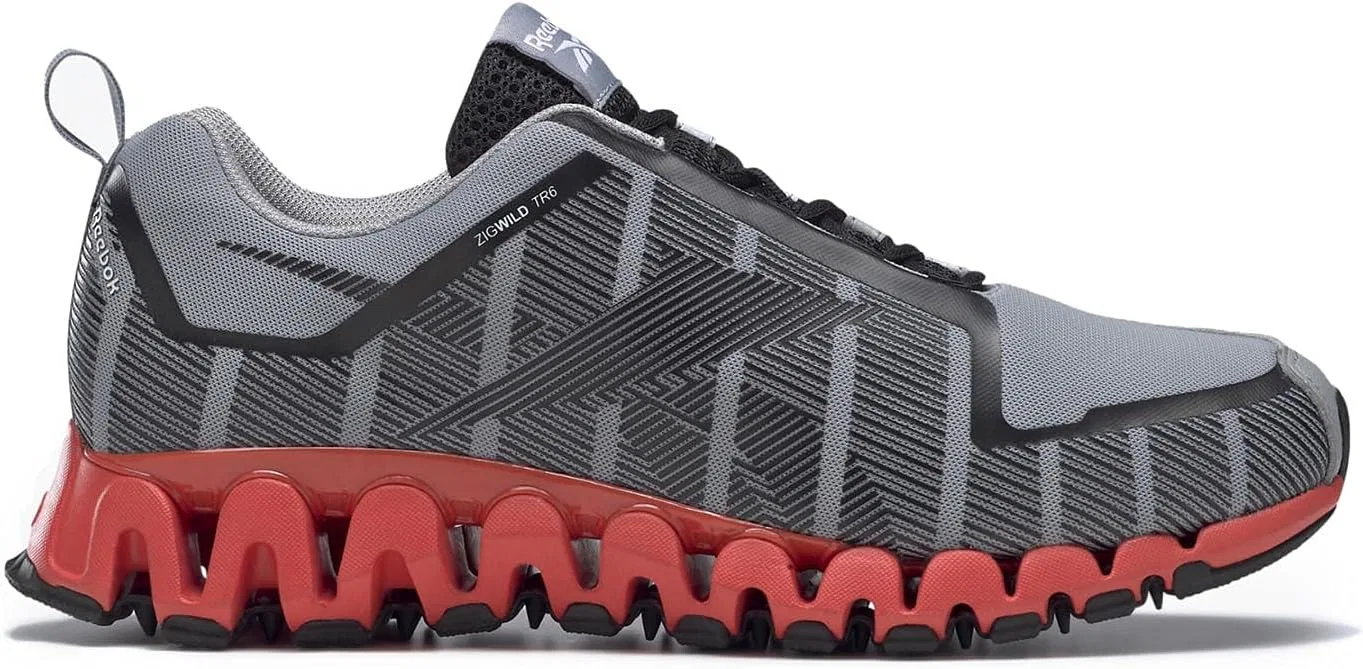 Мужские беговые кроссовки Reebok ZigWild Tr 6, черный/красный/серый — фото 2