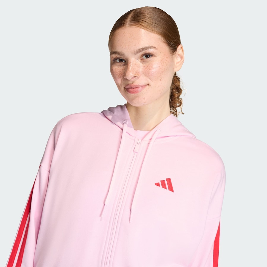 Спортивная толстовка с капюшоном на молнии ADIDAS SPORTSWEAR  Essentials, Rose — фото 4