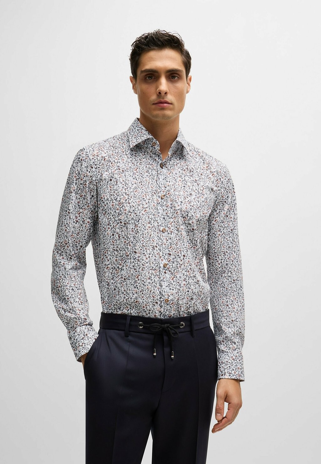 

Рубашка HANK-KENT BOSS, цвет Mottled Beige