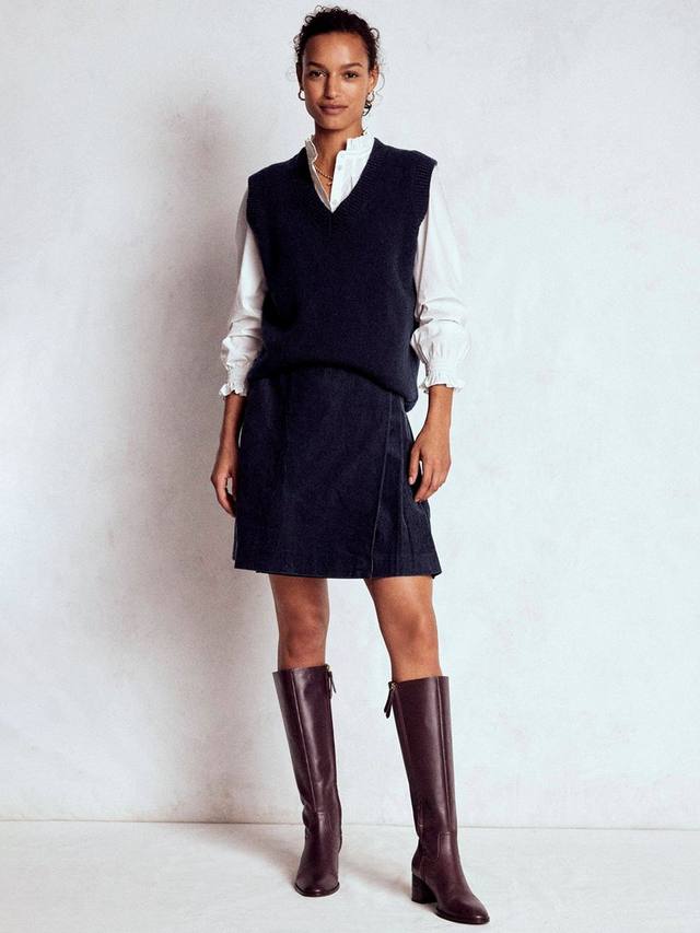 

Юбка-килт Helen из вельвета Boden, Navy