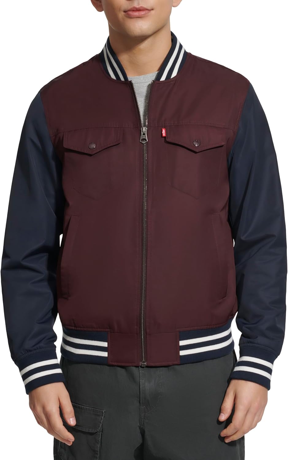

Мужская университетская куртка-бомбер Levi's Colorblock, Wine Colorblock