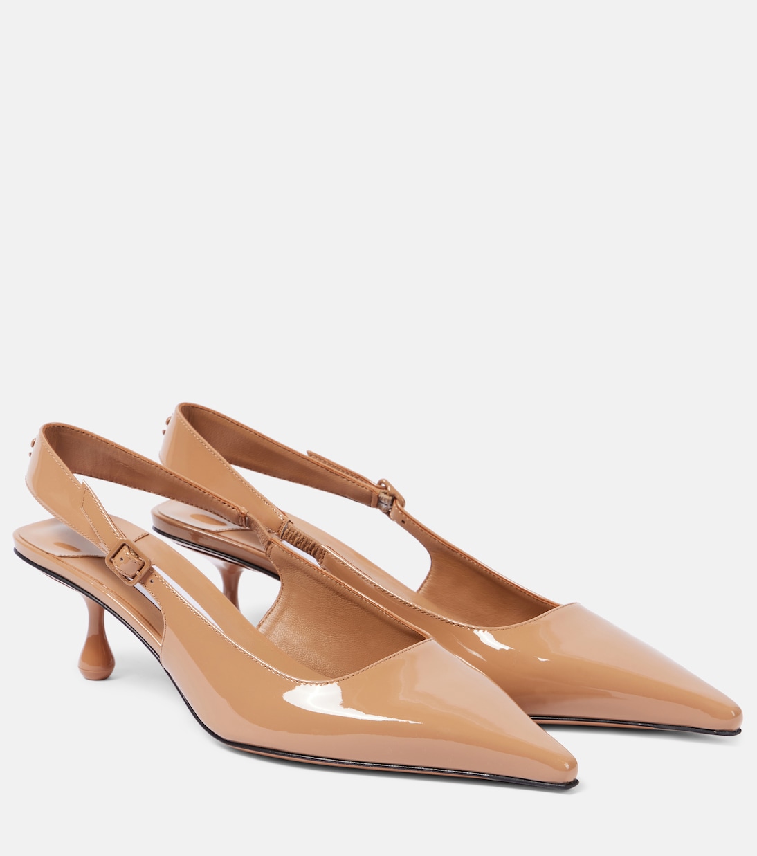 Туфли-лодочки Amel 50 из лакированной кожи с открытой пяткой Jimmy Choo, Biscuit