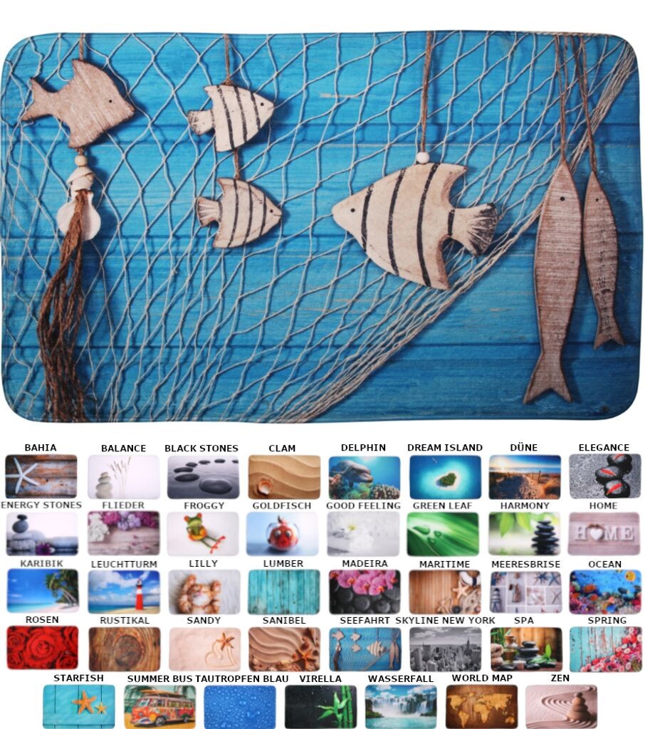 

Коврик для ванной SANILO морской 70 x 110 см, синий