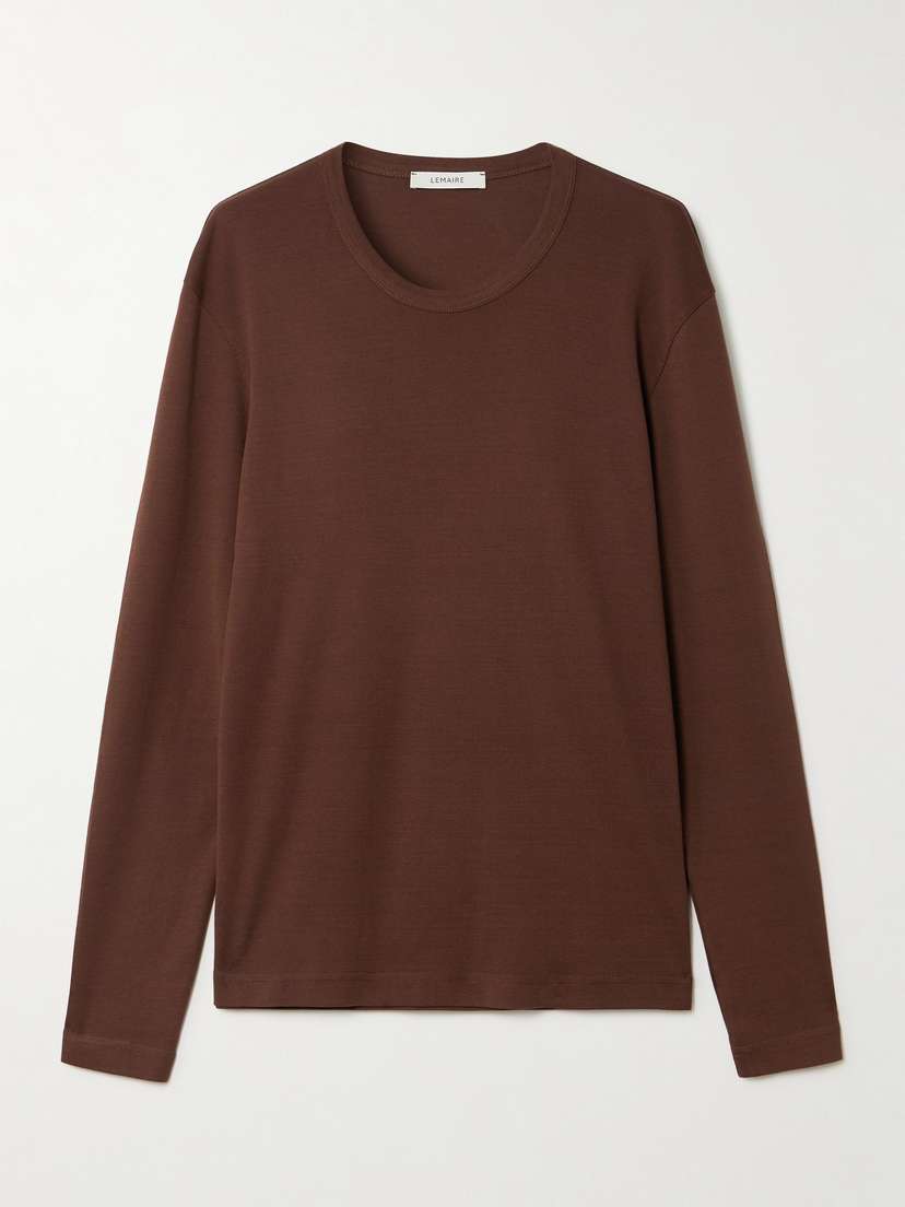 

Футболка из хлопкового джерси Lemaire, коричневый