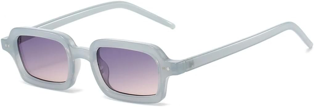 

Модные маленькие квадратные солнцезащитные очки для женщин, желейного цвета, повседневные, с защитой от УФ-излучения UV400, с заклепками, для путешествий и фотосъемки UATXTAU, Blue Purple