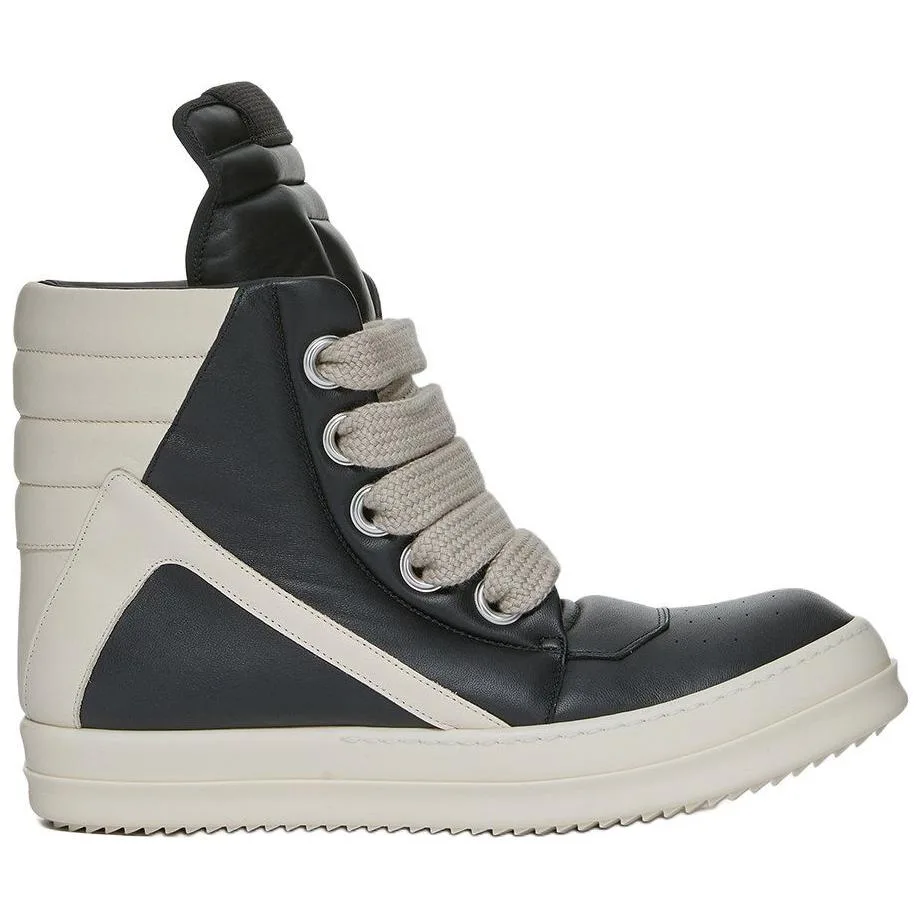 RICK OWENS Кроссовки для скейтбординга RO Jumbo Geobasket High Top мужские черно-белые — фото 3