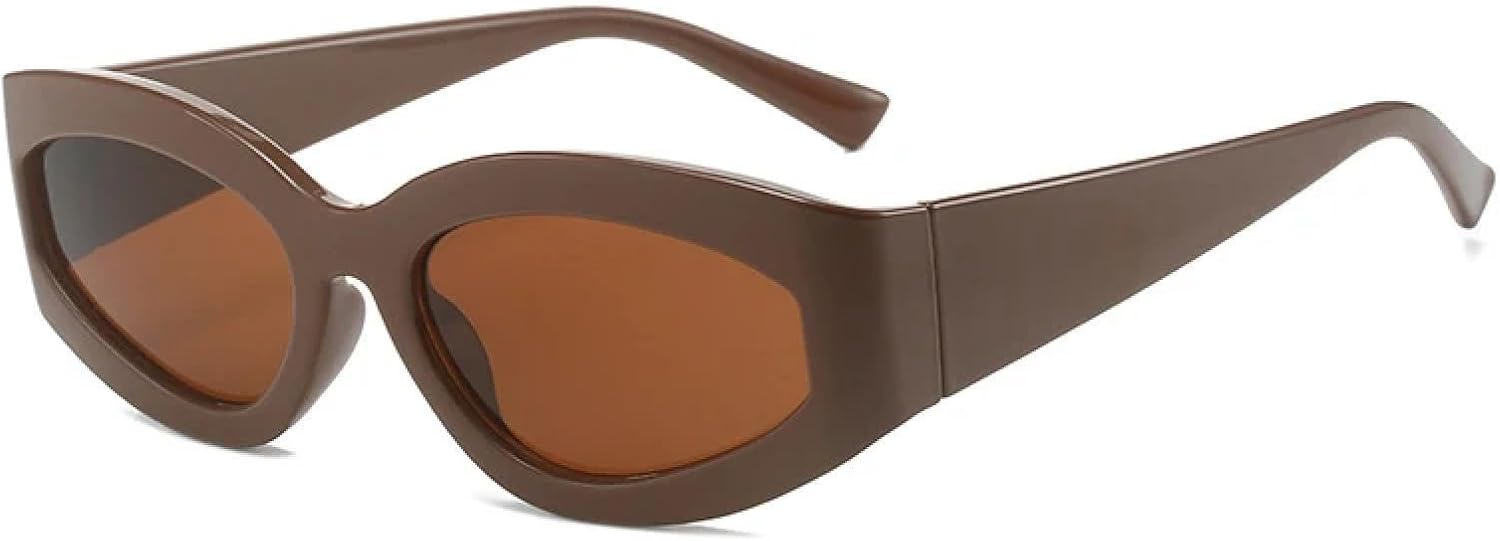 

Солнцезащитные очки с защитой от УФ-излучения UV400 для женщин и мужчин | Очки «кошачий глаз» с градиентными зеркальными линзами и овальной формой | для занятий спортом на открытом воздухе DSVIGF, Brown Brown