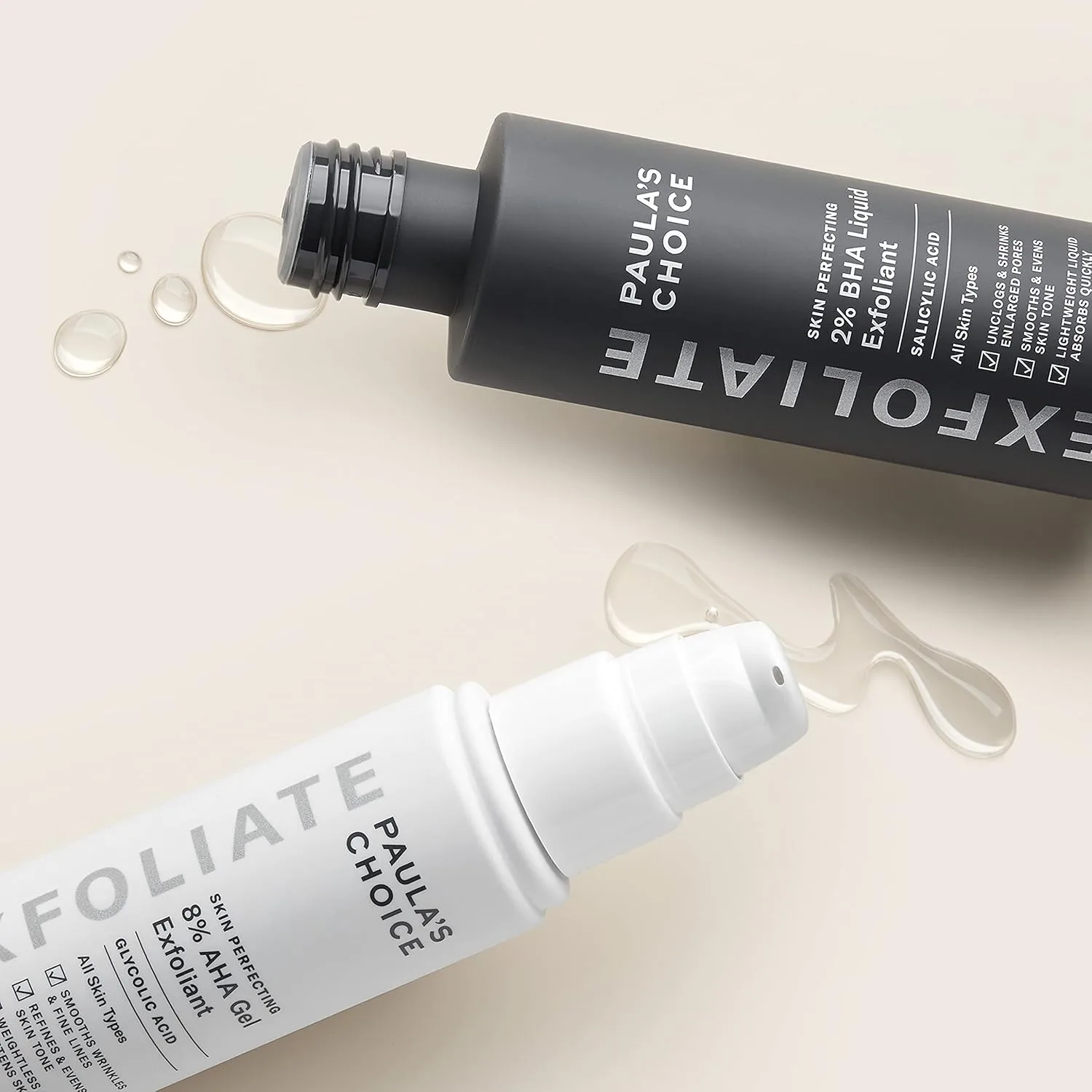 Сыворотка Paula's Choice — SKIN PERFECTING % AHA гель-эксфолиант и % BHA жидкость дуо для лица против черных точек, 108 мл — фото 2