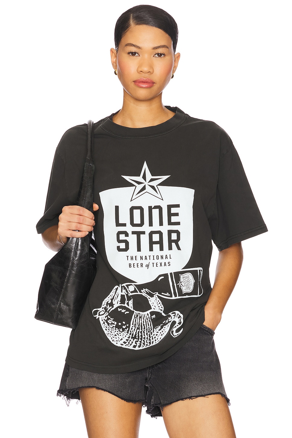 

Футболка с броненосцем Lone star в стиле "boxy" Philcos, black pigment