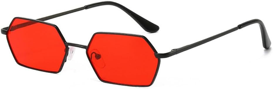 

Классические солнцезащитные очки Polygon для мужчин, модные, в маленькой оправе, с красным зеркальным покрытием, женские солнцезащитные очки с защитой от УФ-излучения UV400 TKKTLLT, Black-red