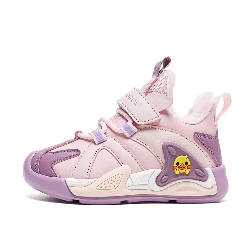 Детские повседневные кроссовки low top из искусственной кожи с амортизацией, износостойкие WALNUT DUCK, 23001 Apricot/Dark Brown Bi-Cotton — фото 2
