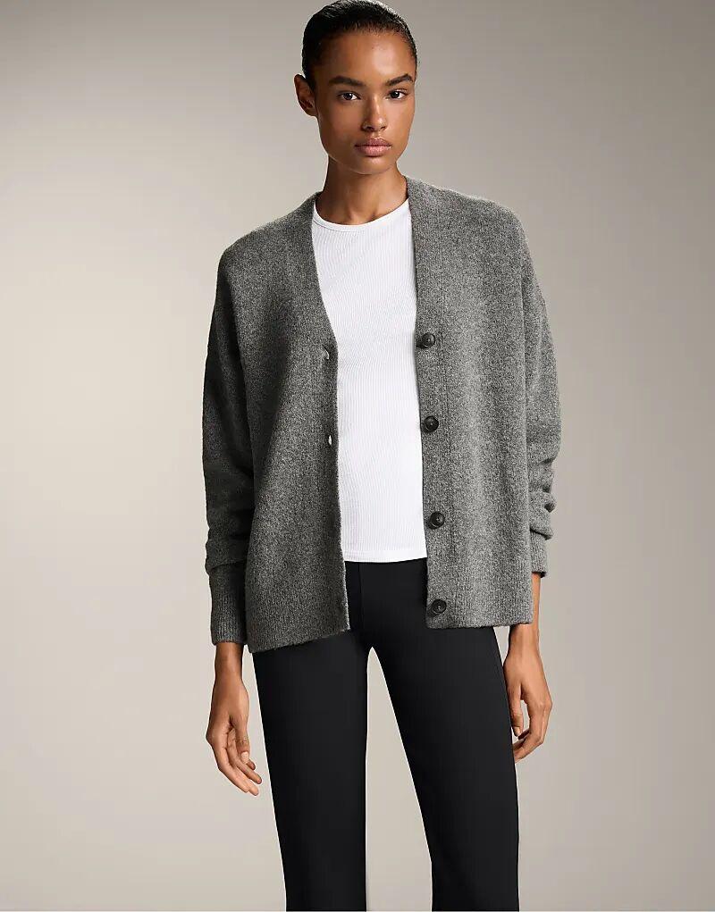 

Мягкий трикотажный кардиган OYSHO на пуговицах в сером меланжевом цвете
