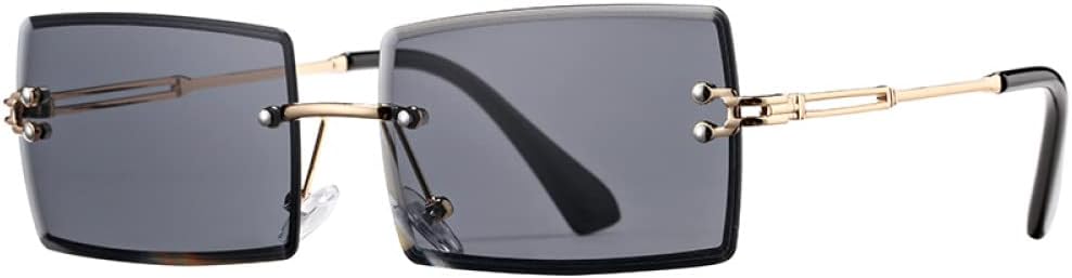 

Солнцезащитные очки без оправы прямоугольной формы для женщин, модные квадратные очки без оправы для мужчин, сверхлегкие очки с защитой от УФ-излучения UV400, унисекс MTZJH, C2 Black