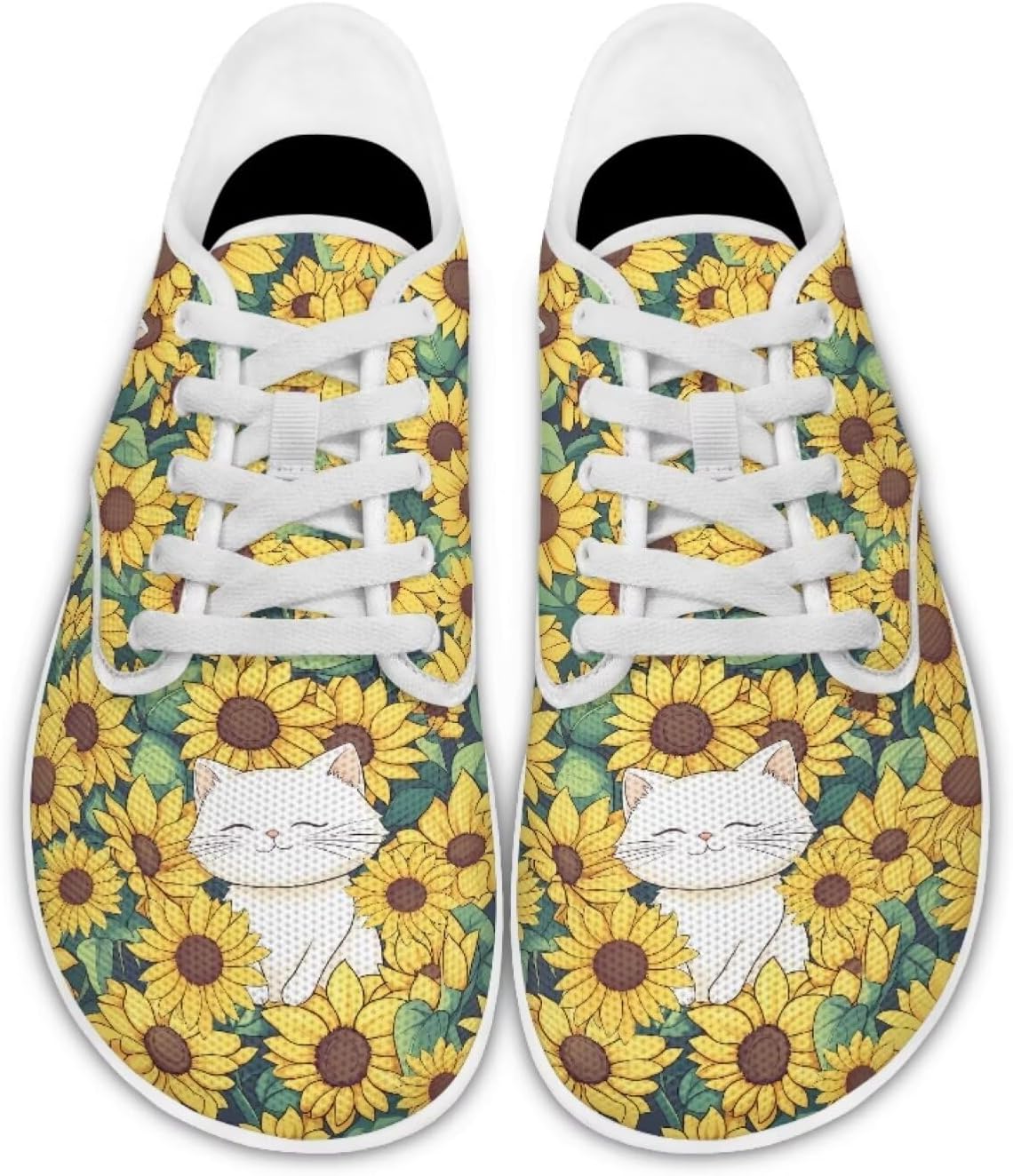 

Мужские босоножки Forchrinse Dachshund с принтом подсолнуха, женские кроссовки для бега по пересеченной местности с широкой колодкой, на шнуровке, без подъема, модные повседневные кроссовки, размеры 3-14, Sunflower Cat