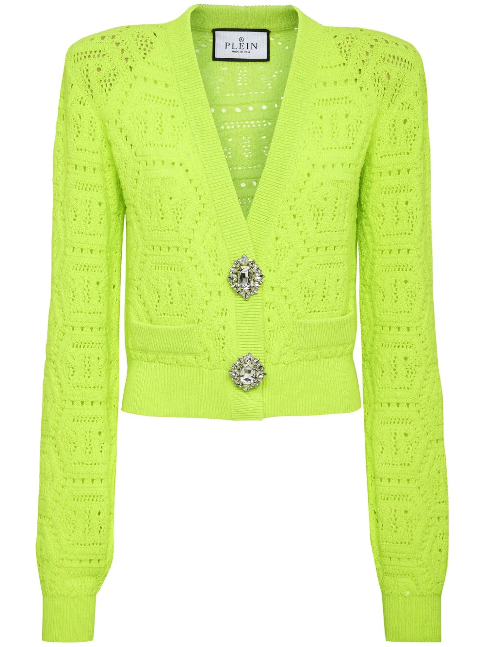 

Укороченный кардиган с монограммой Philipp Plein, желтый