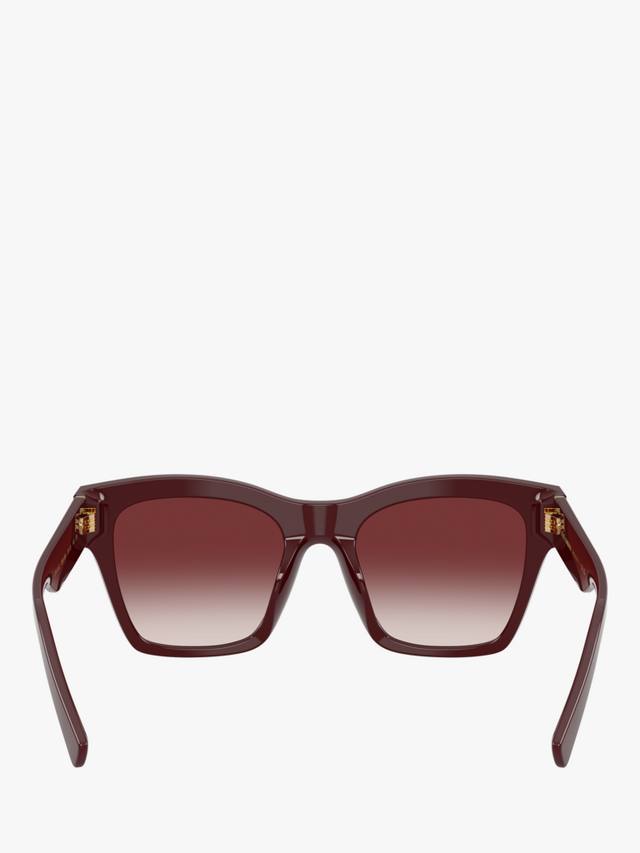 DG4512 женские квадратные солнцезащитные очки Dolce & Gabbana, Bordeaux/Red Gradient — фото 4