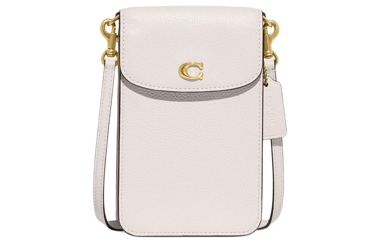 

COACH Кожаный чехол для телефона через плечо мини женский белый