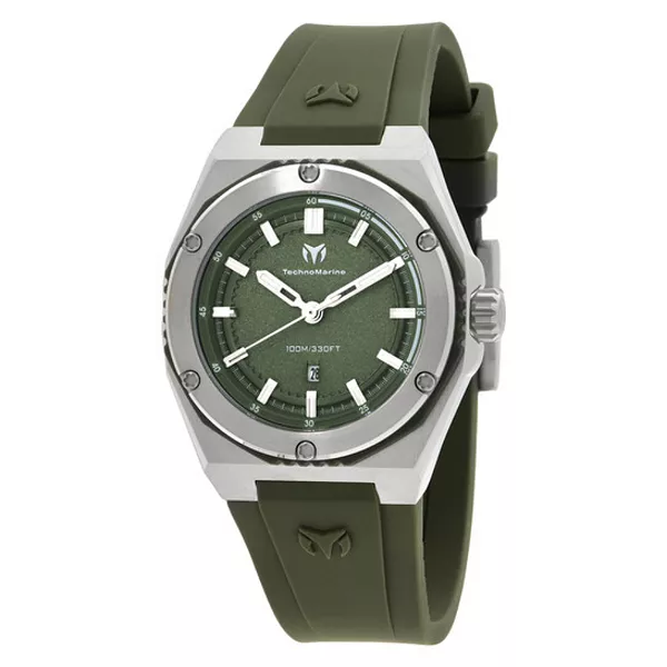 

Женские часы tm-416054 с тремя стрелками, кварцевым механизмом и оливково-зеленым циферблатом Technomarine, green