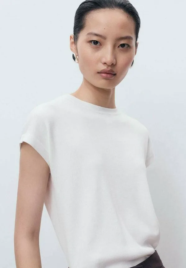 

Базовая футболка с коротким рукавом Mango, White, Белый, Базовая футболка с коротким рукавом Mango, White