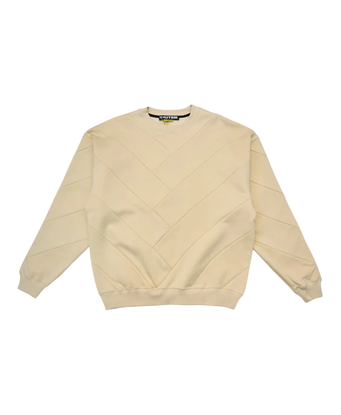 

Свитшот с круглым вырезом кремового цвета с паркетным рисунком Iuter, бежевый
