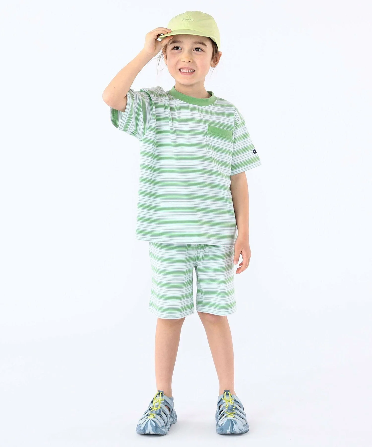Спортивные шорты RUSSELL: 100-130 см / в полоску SHIPS KIDS, Green — фото 3