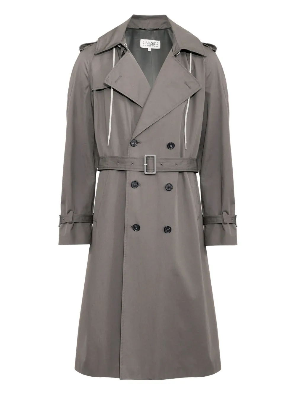 

Плащ с капюшоном MM6 Maison Margiela, серый