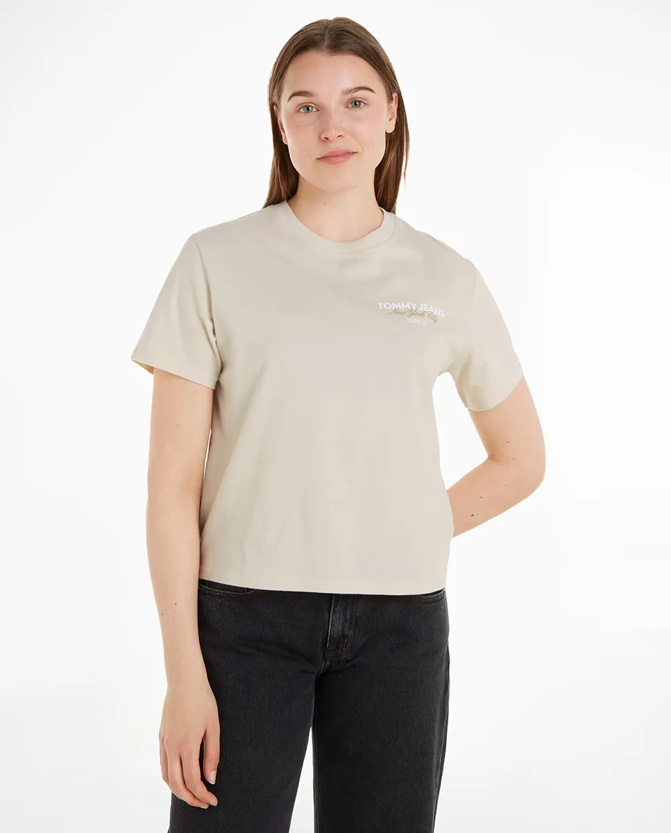 

Женская футболка свободного кроя с короткими рукавами Tommy Jeans, бежевый