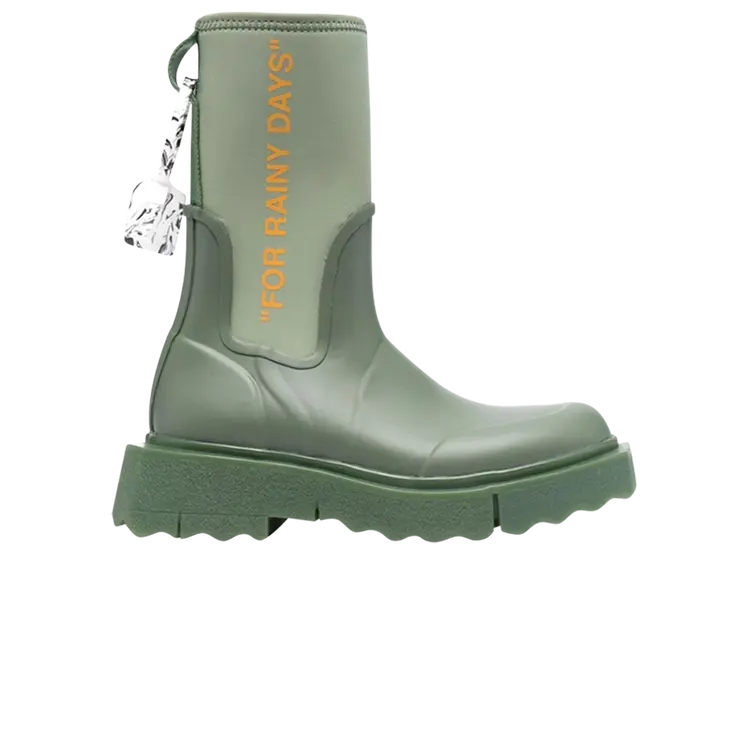Ботинки Off-White Wmns Zip-Tie Rain Boot, зеленый
