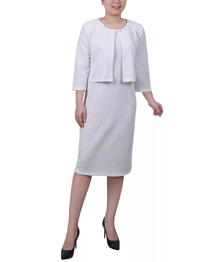 

Комплект из двух предметов из жакета и платья Petite NY Collection, белый