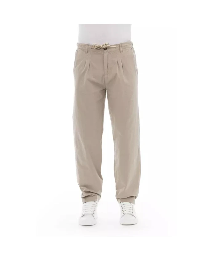 

Сложенные хлопковые брюки чинос Baldinini, бежевый