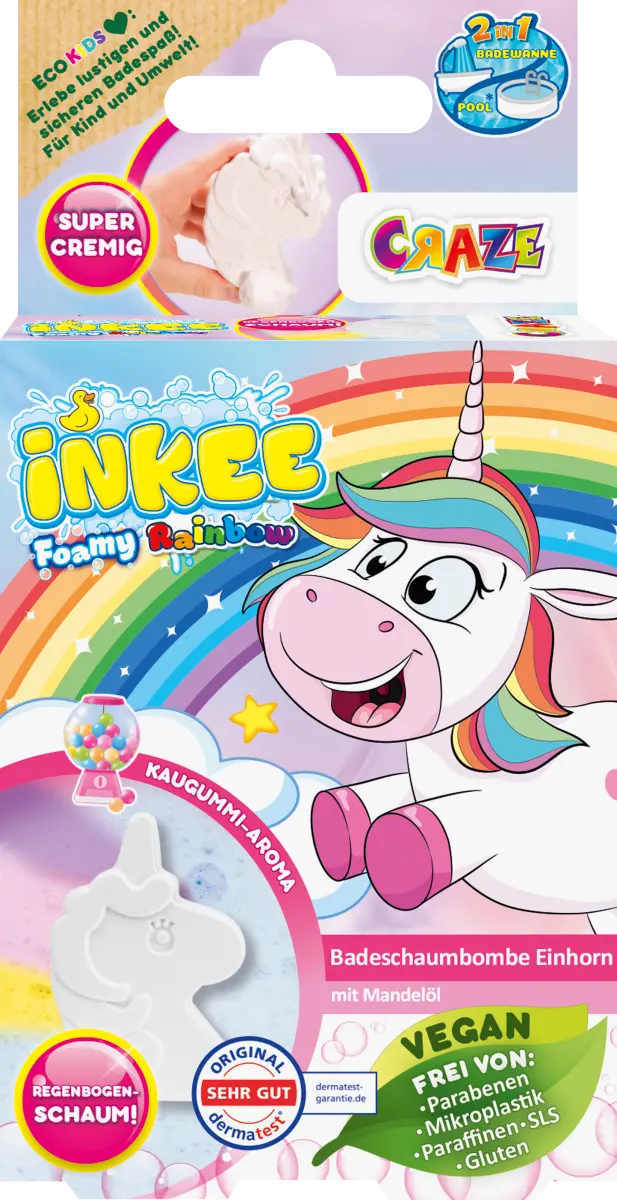 

Детская добавка для ванны Foamy Rainbow Unicorn 1 шт. INKEE