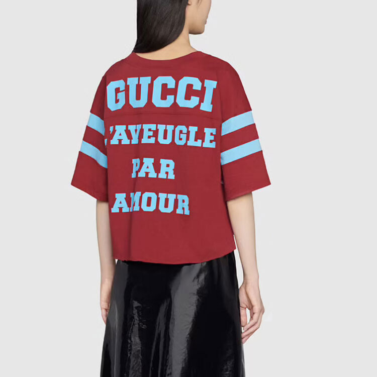 Топ женский Gucci Классический, укороченный, красный — фото 4