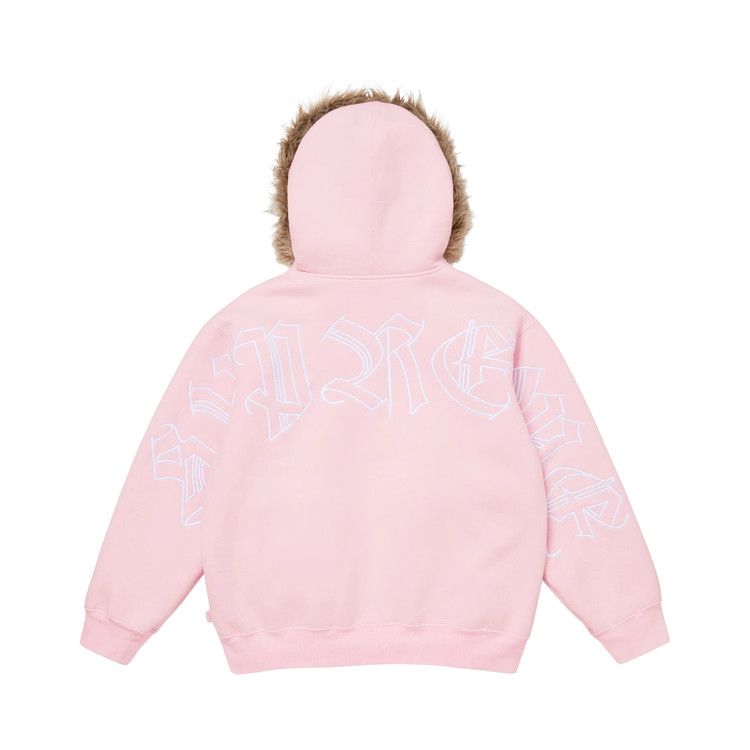 

Толстовка Supreme Faux Fur Zip Up Hooded Sweatshirt, Light Pink