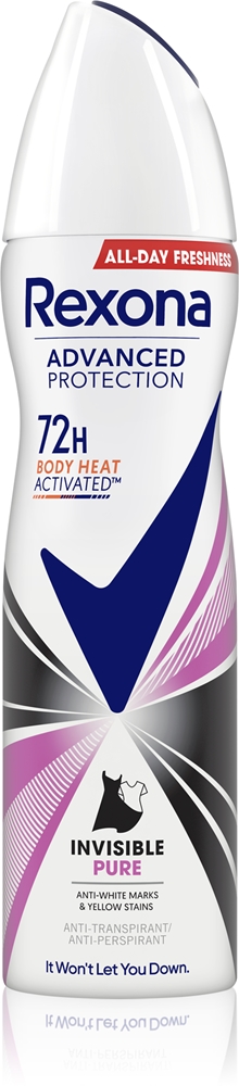 

Невидимый спрей-дезодорант повышенной защиты для удаления белых и желтых пятен Rexona, 150 мл