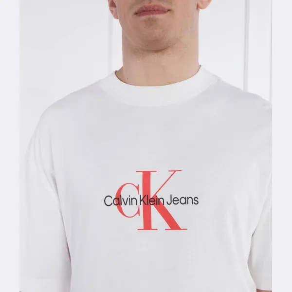 Футболка с архивным монологом классического кроя Calvin Klein, белый — фото 4