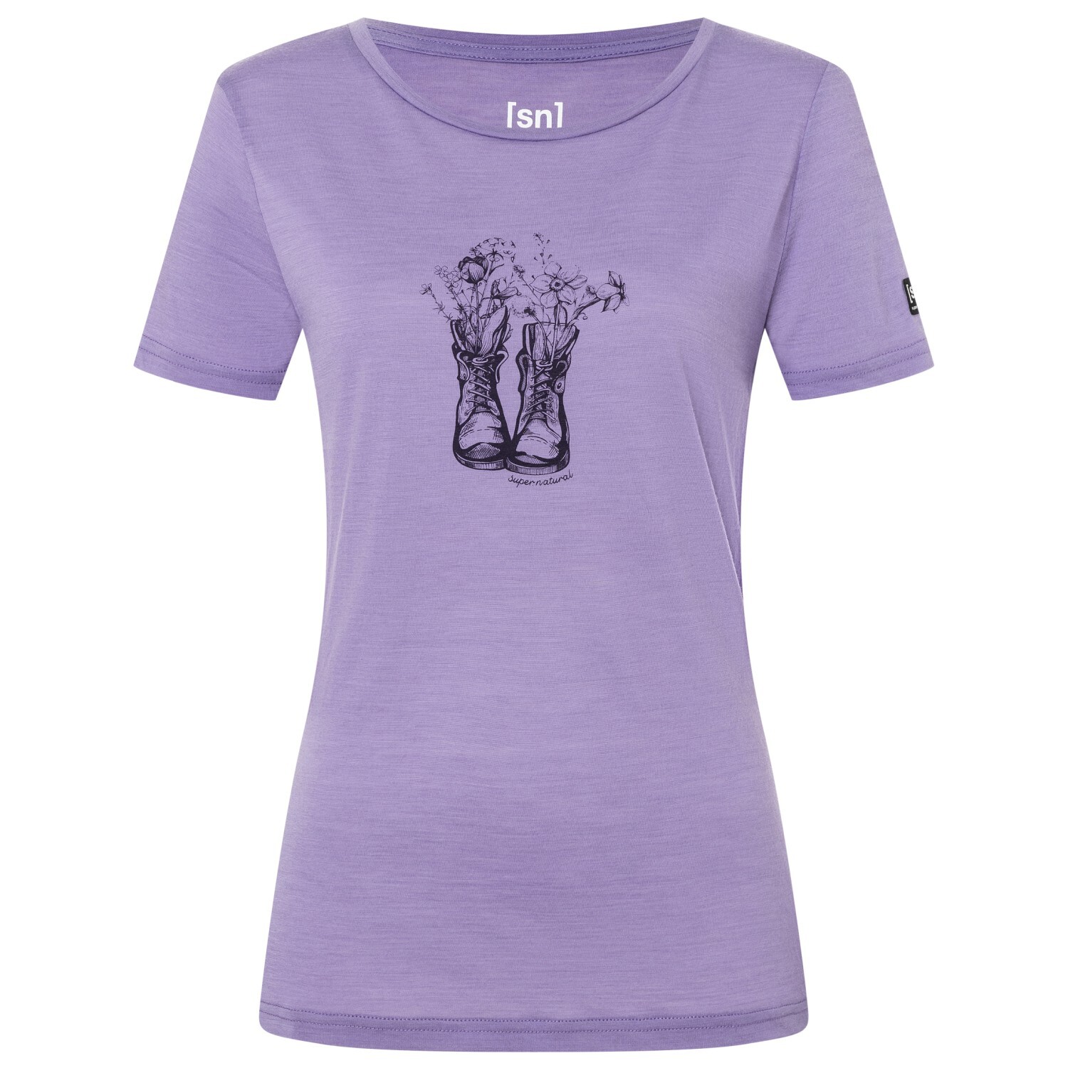 

Рубашка из мериноса Super.Natural Flower Boots Tee, цвет Purple Haze/Mysterioso