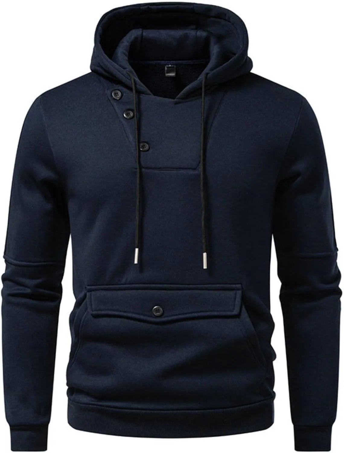 Мужские худи с полузастежкой Slim Fit Casual с карманами — фото 3