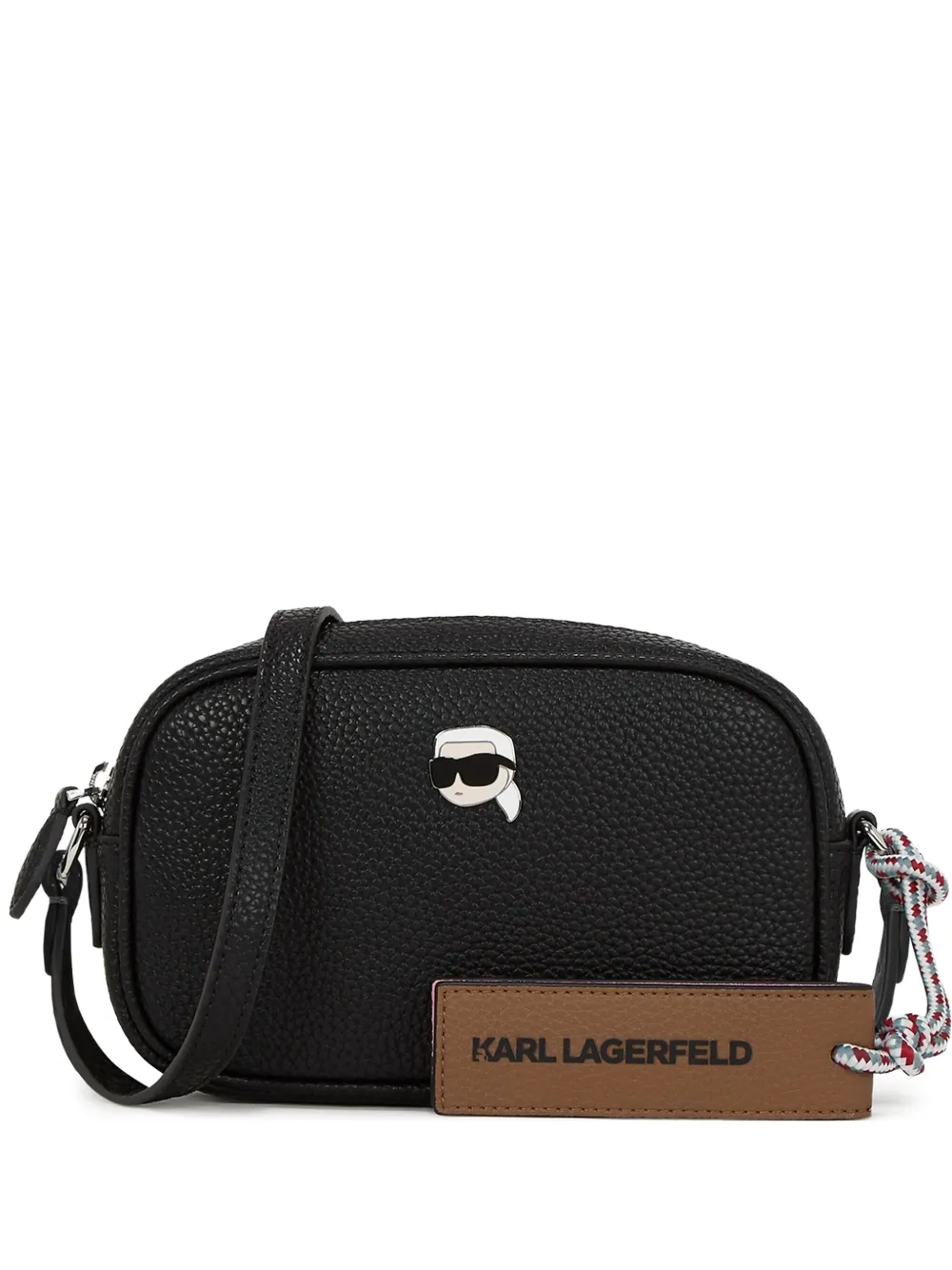 

Сумка на плечо из зернистой кожи KARL LAGERFELD, черный