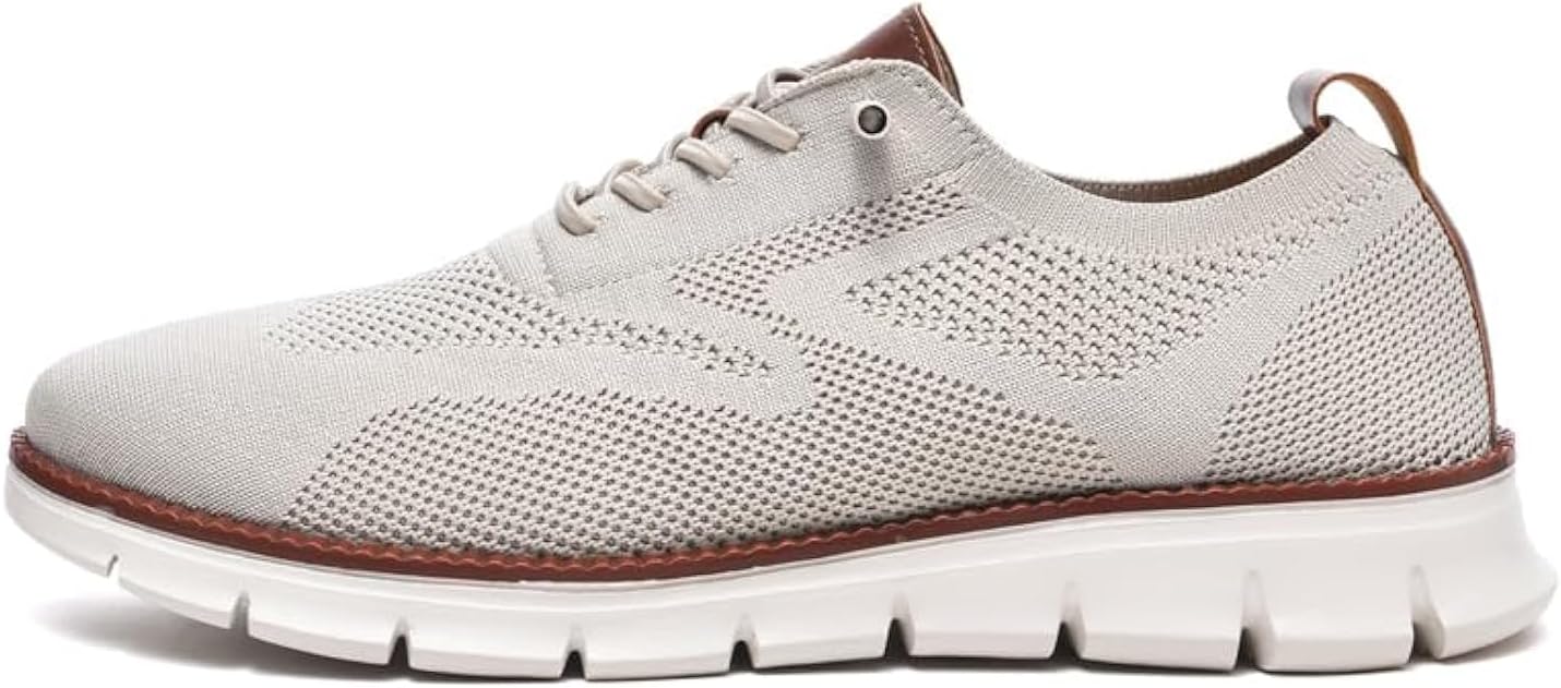 

Мужские кроссовки Wearbreeze Business Casual Oxford - легкие классические туфли на шнуровке для работы, путешествий и повседневной носки Rufone, бежевый