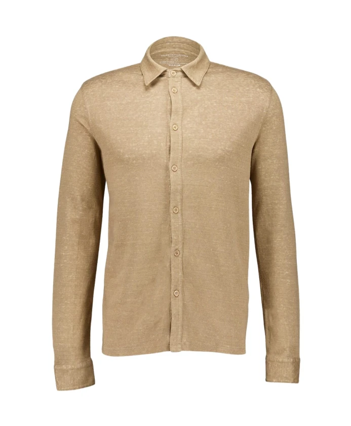 

Хлопчатобумажная льняная рубашка цвета пустыни Majestic Filatures, бежевый