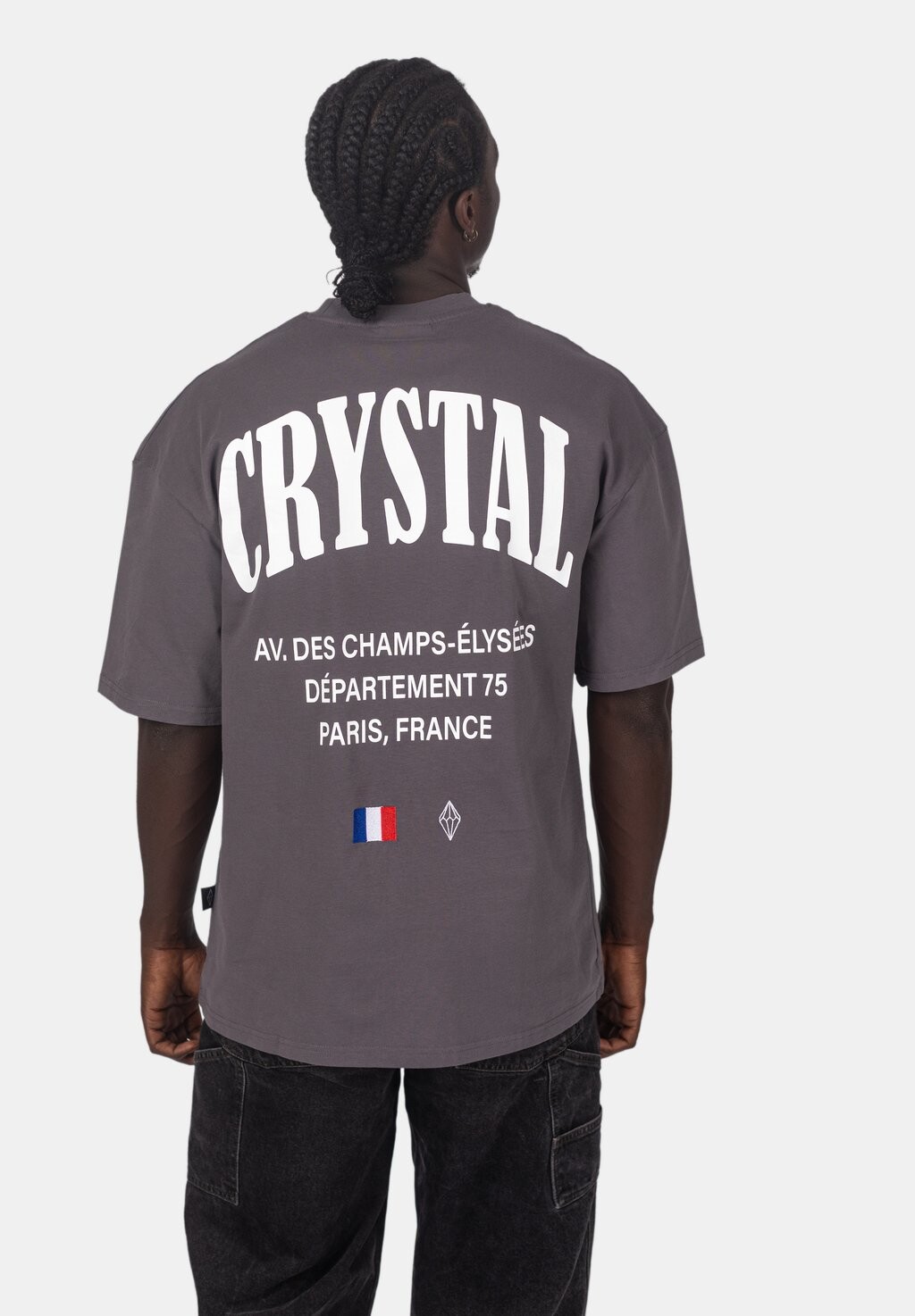 

Футболка с принтом CHAMPS CRYSTAL PARIS, темно-серый