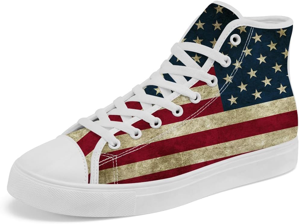 

Мужские и женские кроссовки на высокой подошве с американским флагом, красно-бело-синие, на шнуровке, повседневные Chebing