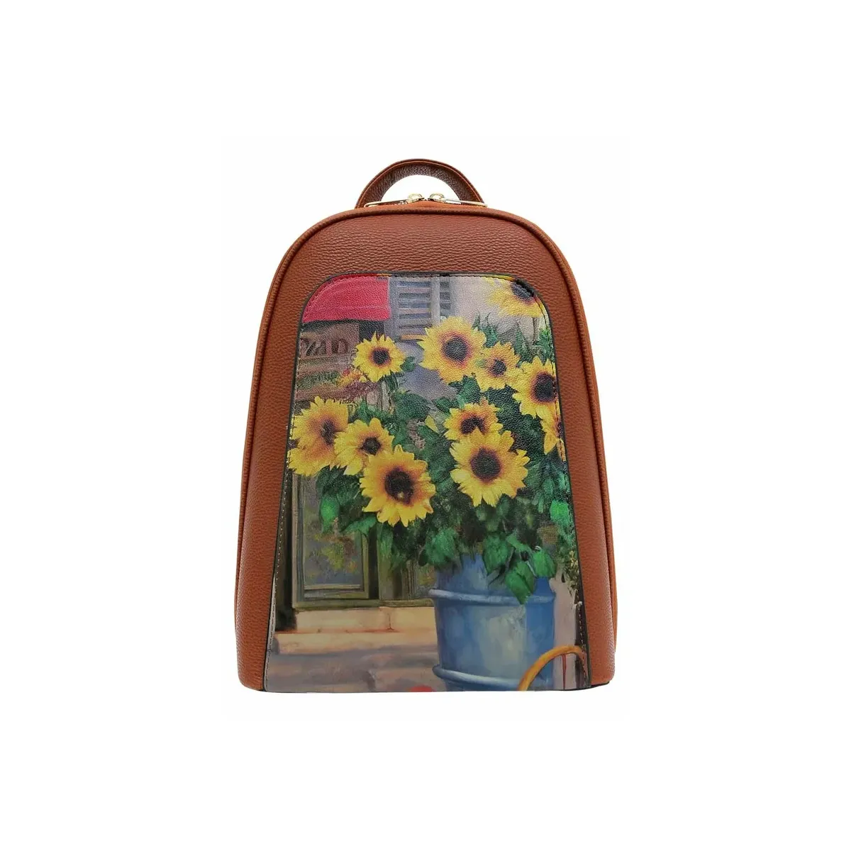 

DOGO Daypack "Женская аккуратная сумка Peace of Flowers Веганские женские рюкзаки (модные)", коричневый
