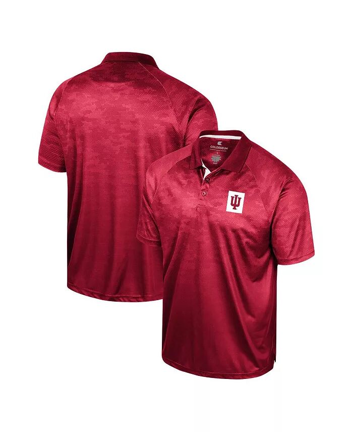 

Мужская темно-красная рубашка-поло Indiana Hoosiers Honeycomb Raglan Colosseum