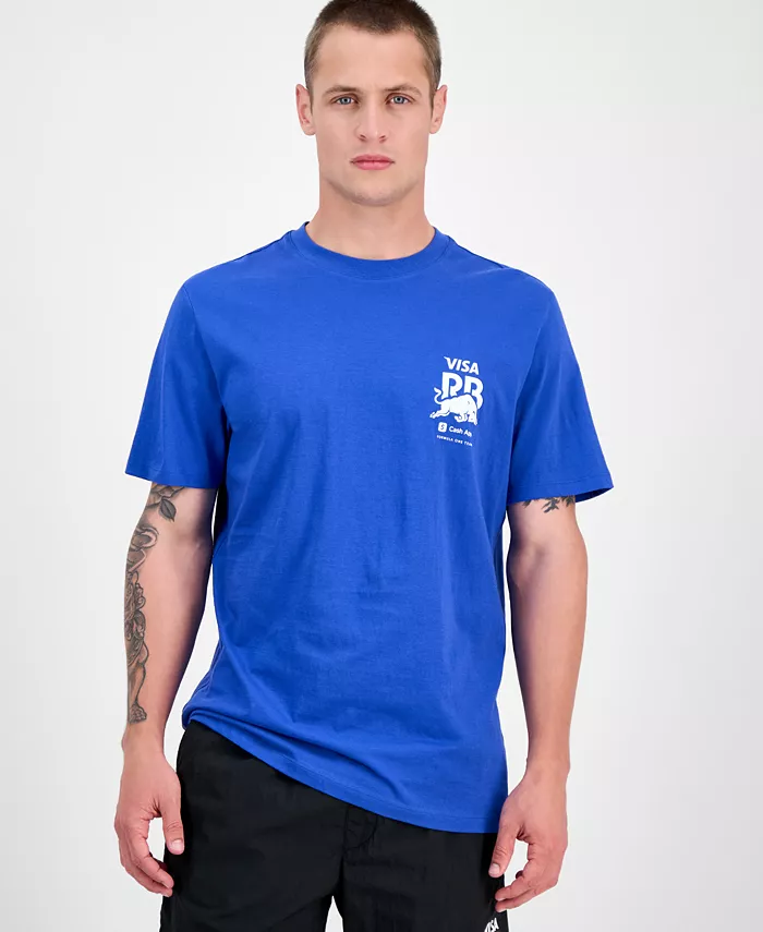 

Мужская футболка с принтом Core Fanwear, свободного кроя, с коротким рукавом и круглым вырезом Hugo Boss, синий