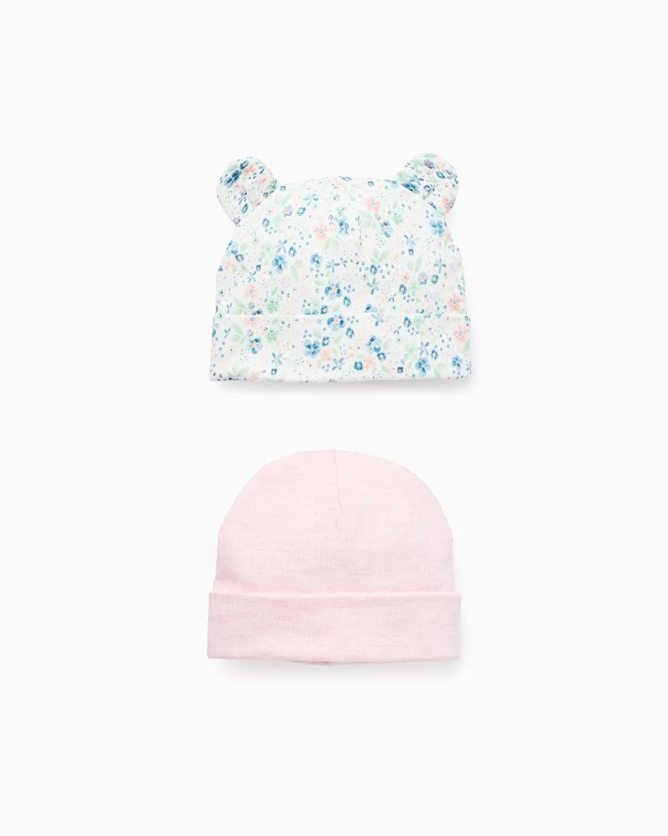 

Набор детских шапочек для девочки с цветочным узором и ушками Zippy, мультиколор